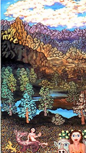 Zeppel- Sperl Große Landschaft Triptychon  Acryl/Leinwand